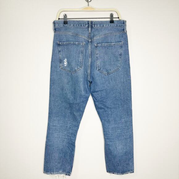 Agolde Womens Riley Jeans High Rise Straight Crop Leg Denim Frequency Size 30 - Picture 4 of 9